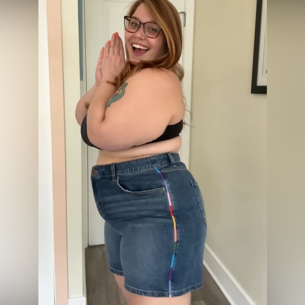 Lane Bryant pride denim shorts